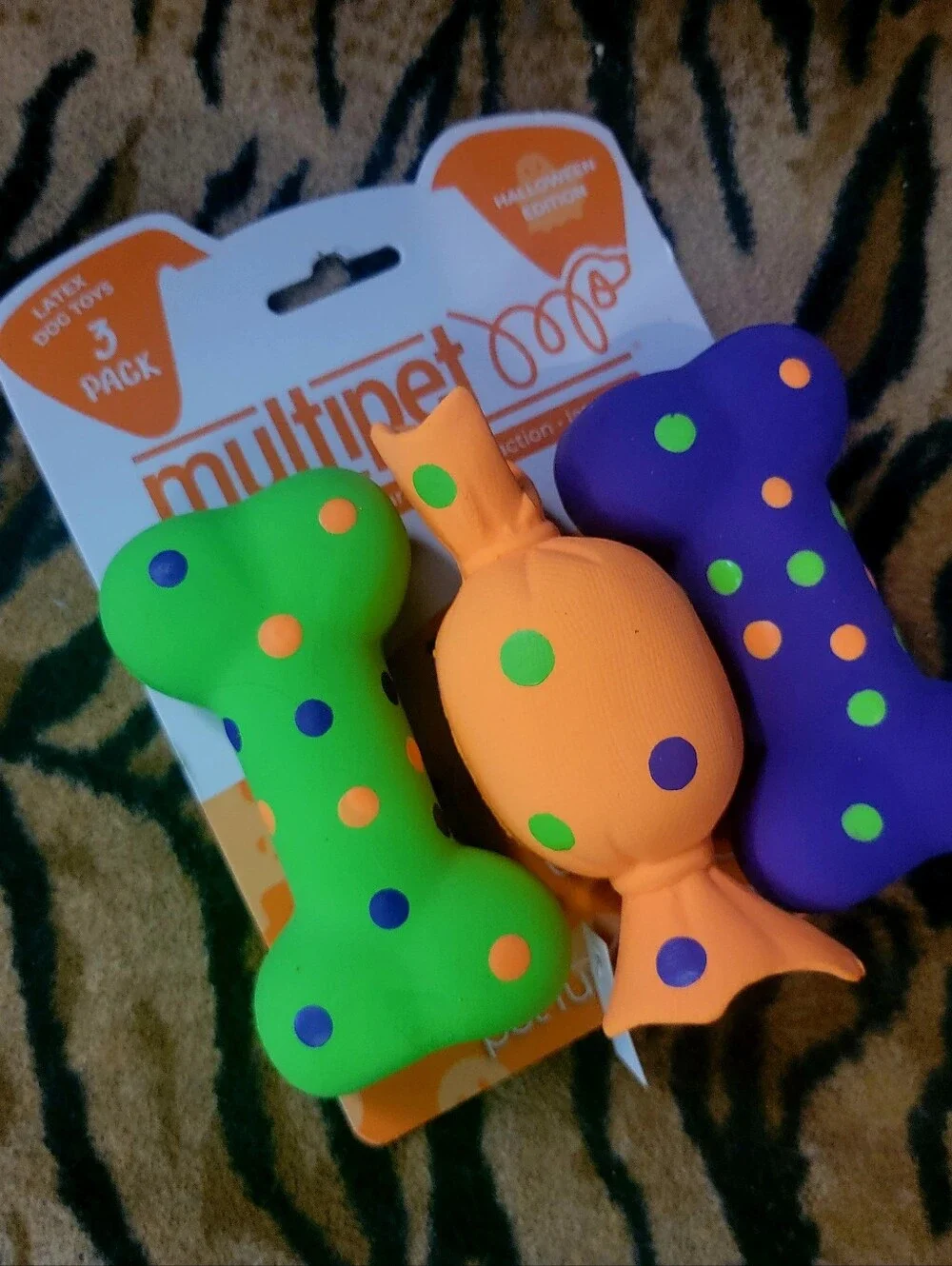 Multipet Dog Latex Toy Candy Halloween Xs Mini 3 Pack Ea.